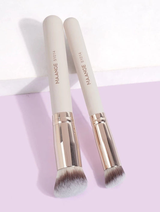 2pcs Professional Facial Brush Set,Foundation Brush,Concealer Brush,Makeup Tools With Soft Fiber For Easy Carrying,Brush For Travel - {{ Sheglam_Qatar }}