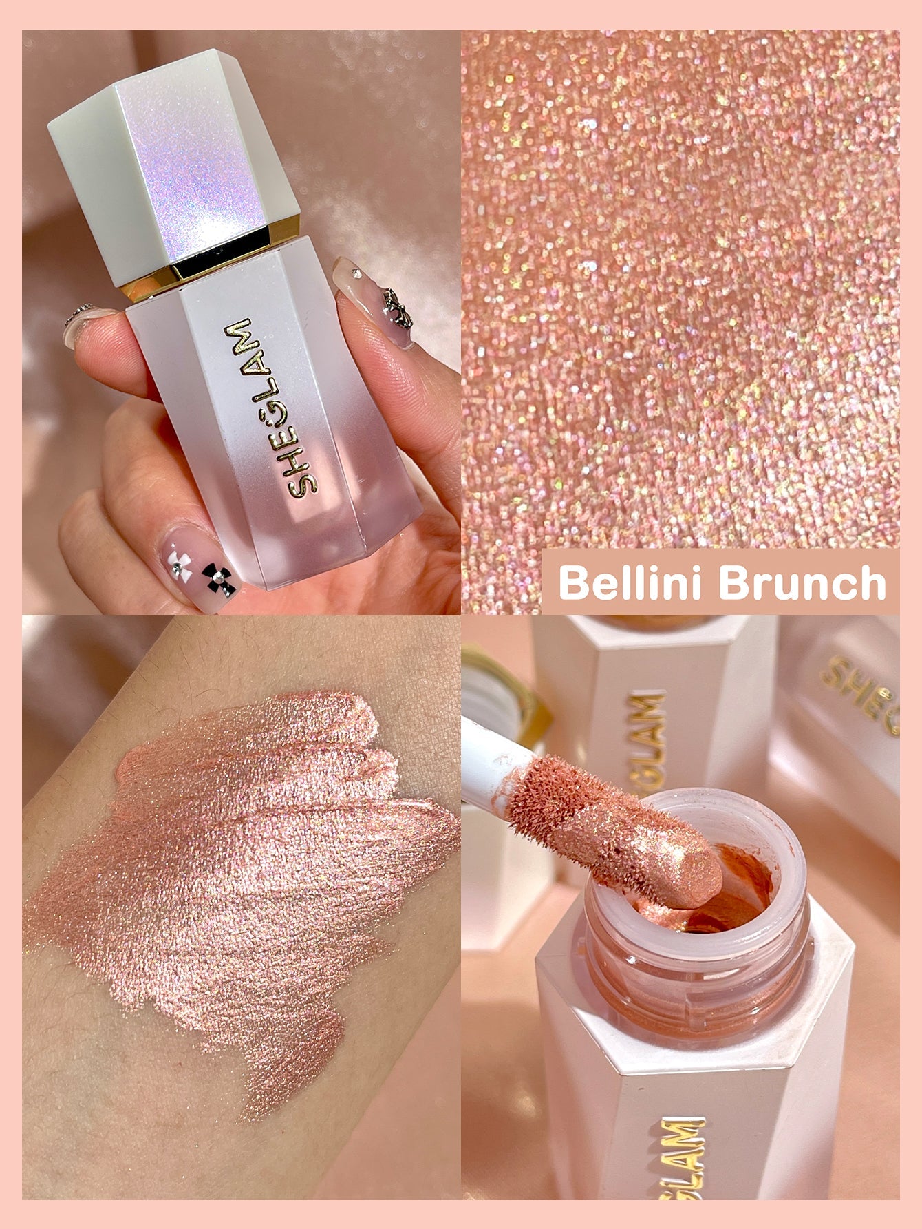 Glow Bloom Liquid Highlighter-Bellini Brunch - {{ Sheglam_Qatar }}