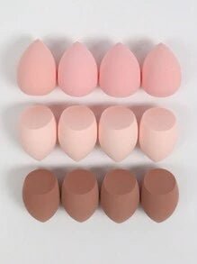 3pcs Medium-Sized Beauty Sponges, Makeup Blender For Blending Liquid, Cream, And Powder, Multi-Colored Latex-Free Wet And Dry Foundation Cosmetic Sponge, Suitable For All Skin Types - {{ Sheglam_Qatar }}