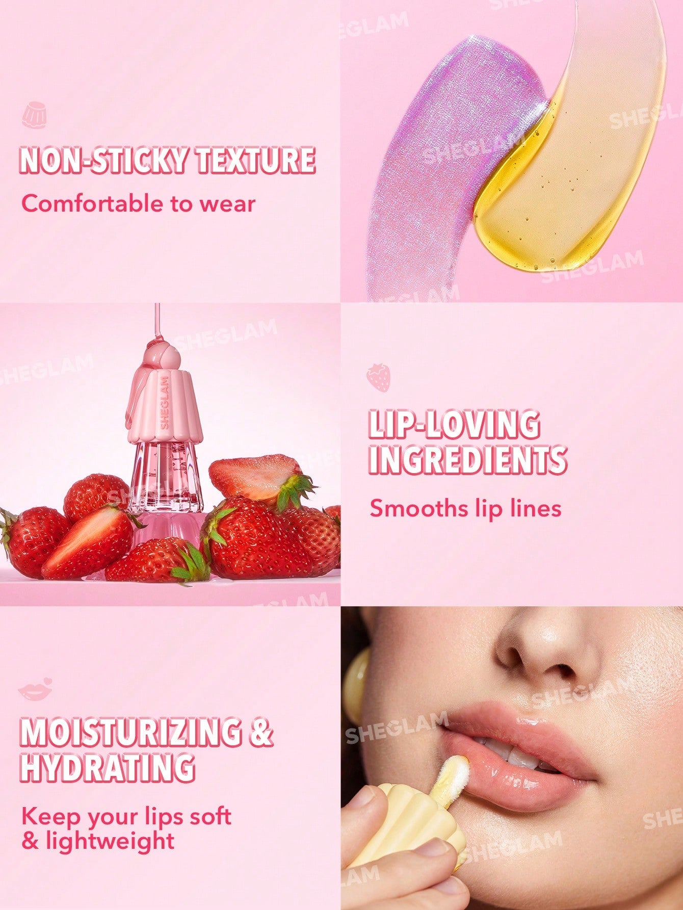 Jelly Wow Hydrating Lip Oil-Berry Involved - {{ Sheglam_Qatar }}