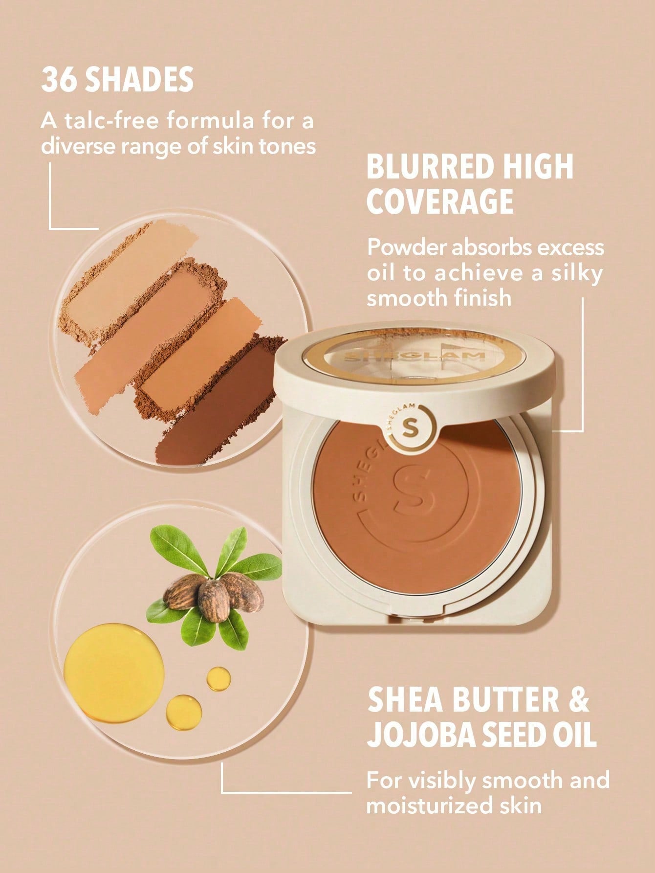 Skin-Focus High Coverage Powder Foundation-Shell