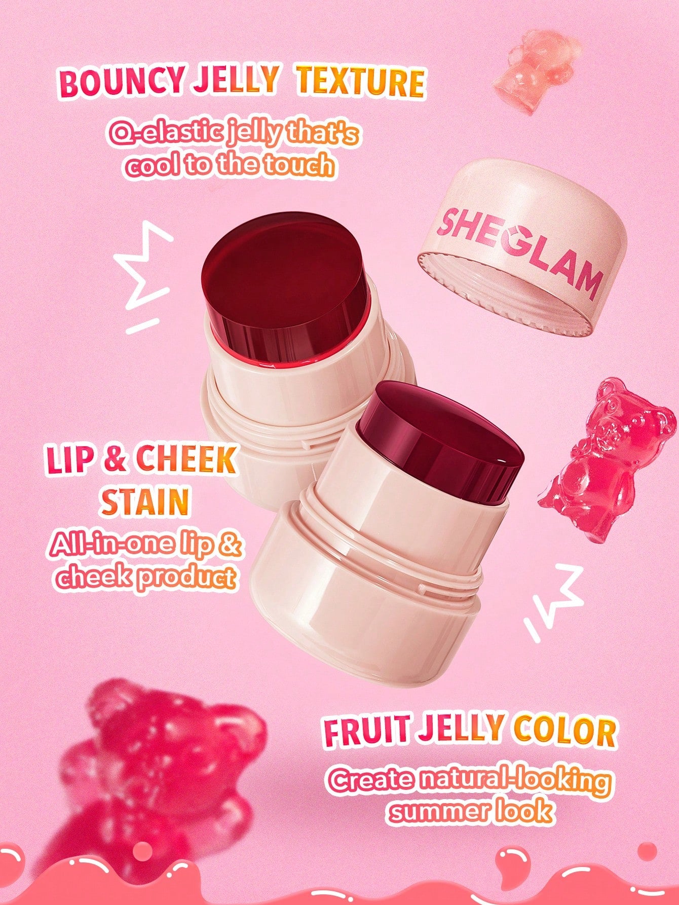 Jelly-Licious Hydrating Lip & Blush Tint - {{ Sheglam_Qatar }}