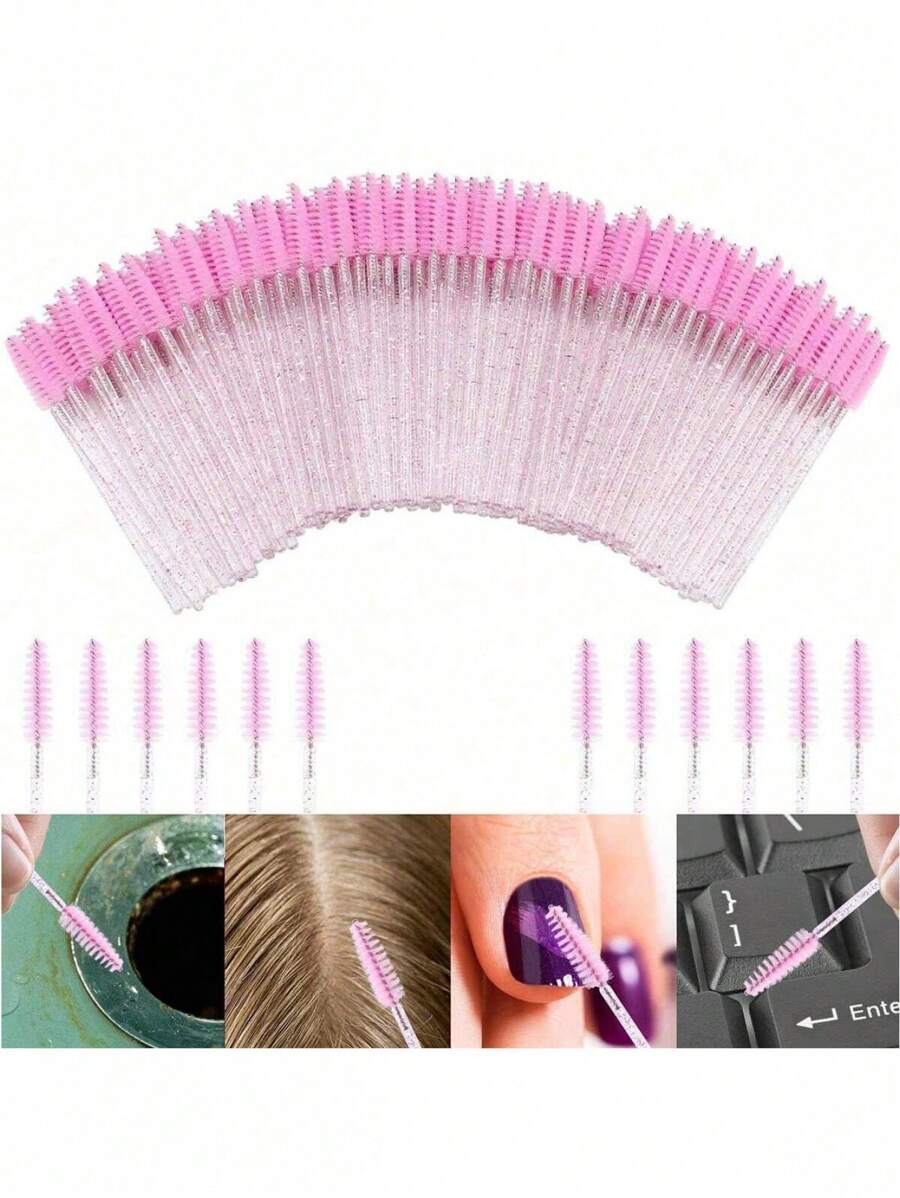 10PCS Eyelash Brushes, Mascara Wands With Container, Bendable Disposable Eyebrow Spoolies, Lash Brush For Lash Extensions, Eyebrow Spoolie, Castor Oil Brushes - {{ Sheglam_Qatar }}