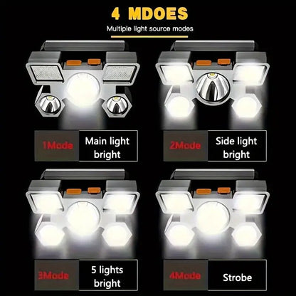 Brilliant Fire Portable 5LED Headlight - {{ Sheglam_Qatar }}