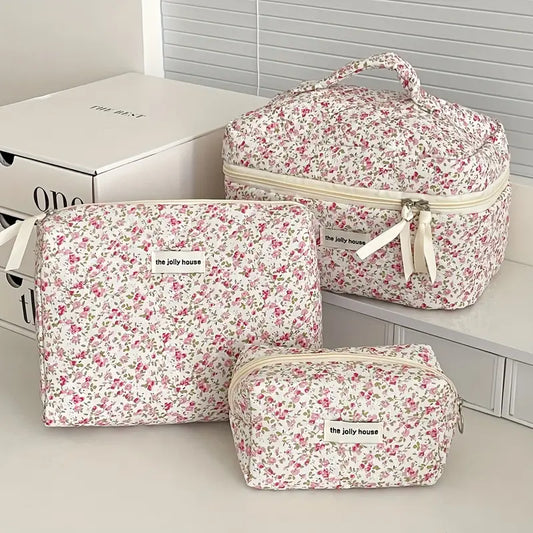 Floral Cosmetic Bag Set